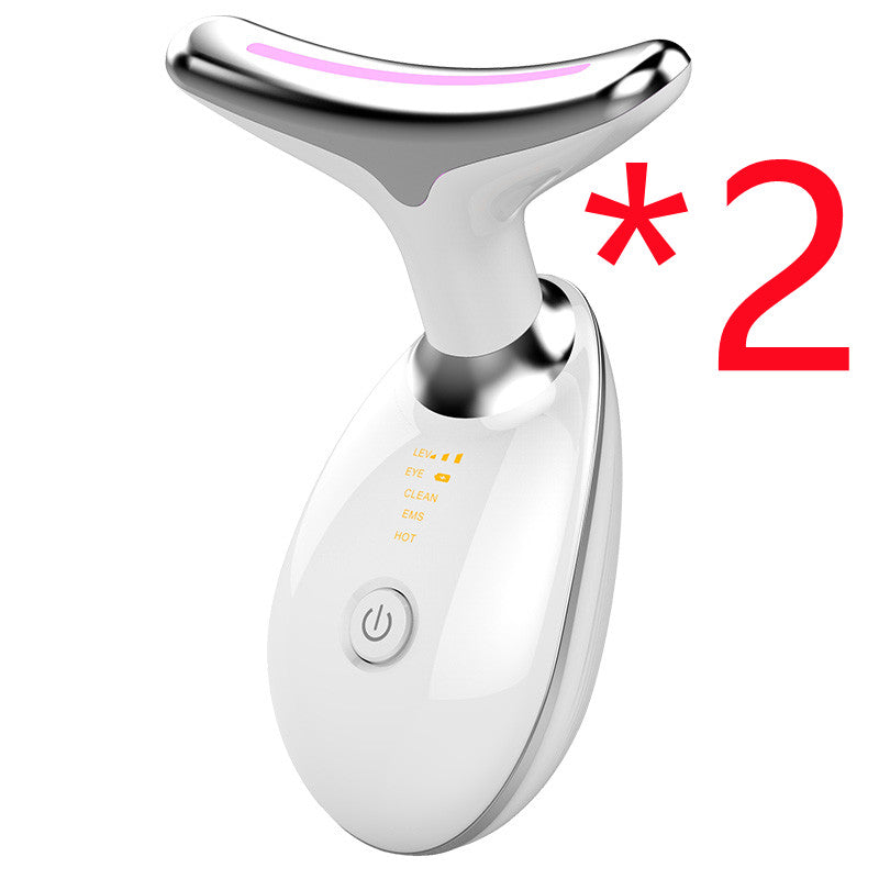 EMS Thermal Neck Lifting And Tighten Massager Electric Microcurrent Wrinkle Remover LED Photon Face Beauty Device For Woman - Fashioinista