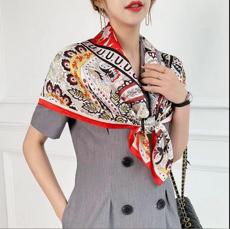 Fashion Silk Scarves Female Printing Hijab - Fashioinista