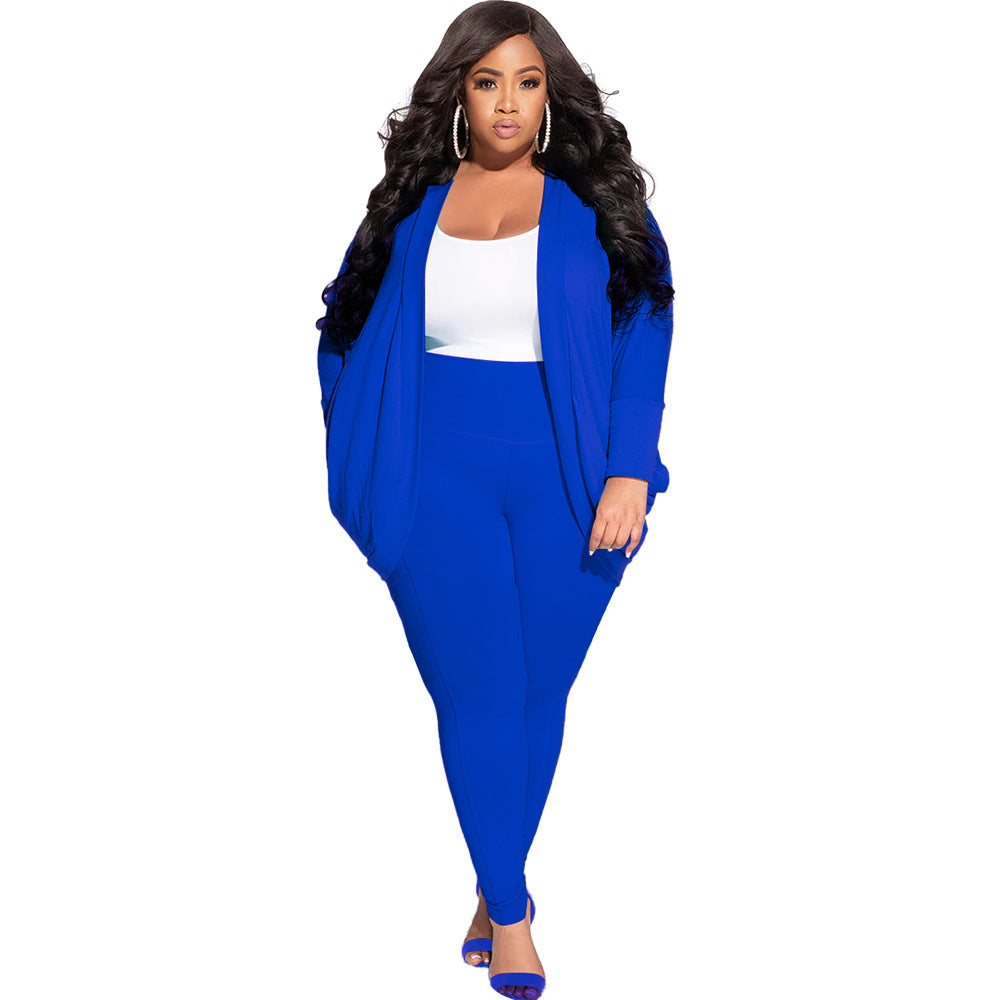 Cardigan And Leggings Plus Size Suit For Women - Fashioinista