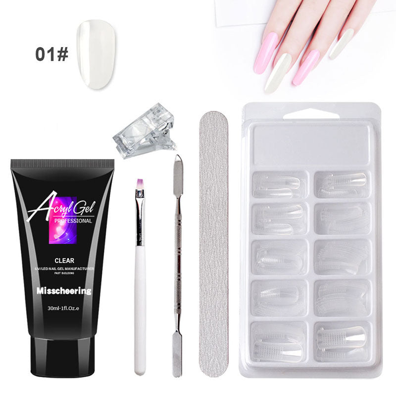 Painless Extension Gel Nail Art Without Paper Holder Quick Model Painless Crystal Gel Set - Fashioinista