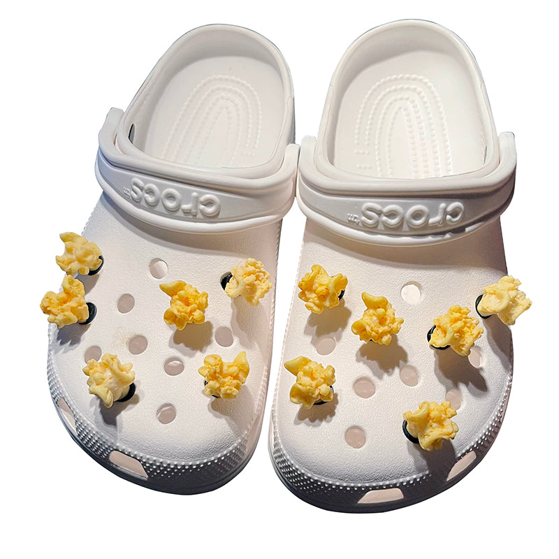 Simulation Food Play Popcorn Hole Shoes Accessories - Fashioinista