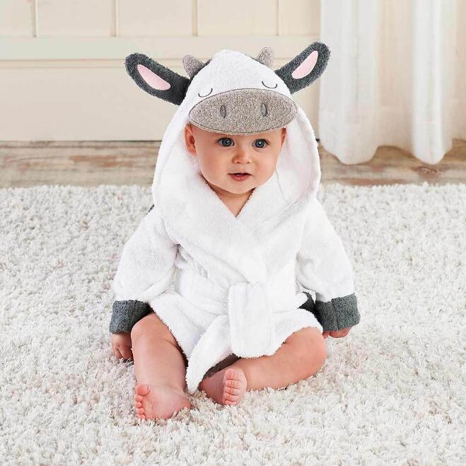 Cartoon Cute Animal Modeling Baby Bath Towels Baby Bathrobes Cotton Children's Bathrobes Baby Hooded - Fashioinista