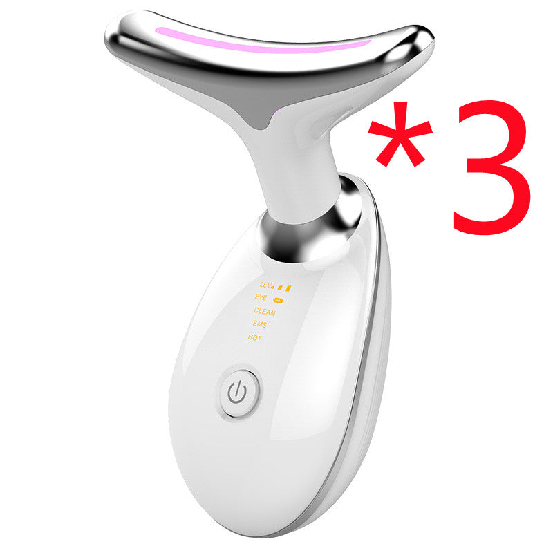 EMS Thermal Neck Lifting And Tighten Massager Electric Microcurrent Wrinkle Remover LED Photon Face Beauty Device For Woman - Fashioinista