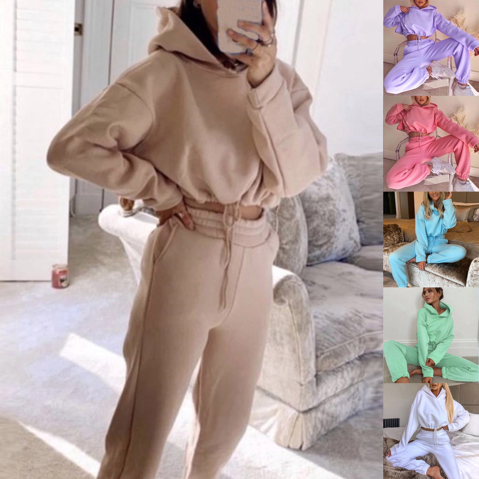 Jogging Suits For Women 2 Piece Sweatsuits Tracksuits Sexy Long Sleeve HoodieCasual Fitness Sportswear - Fashioinista