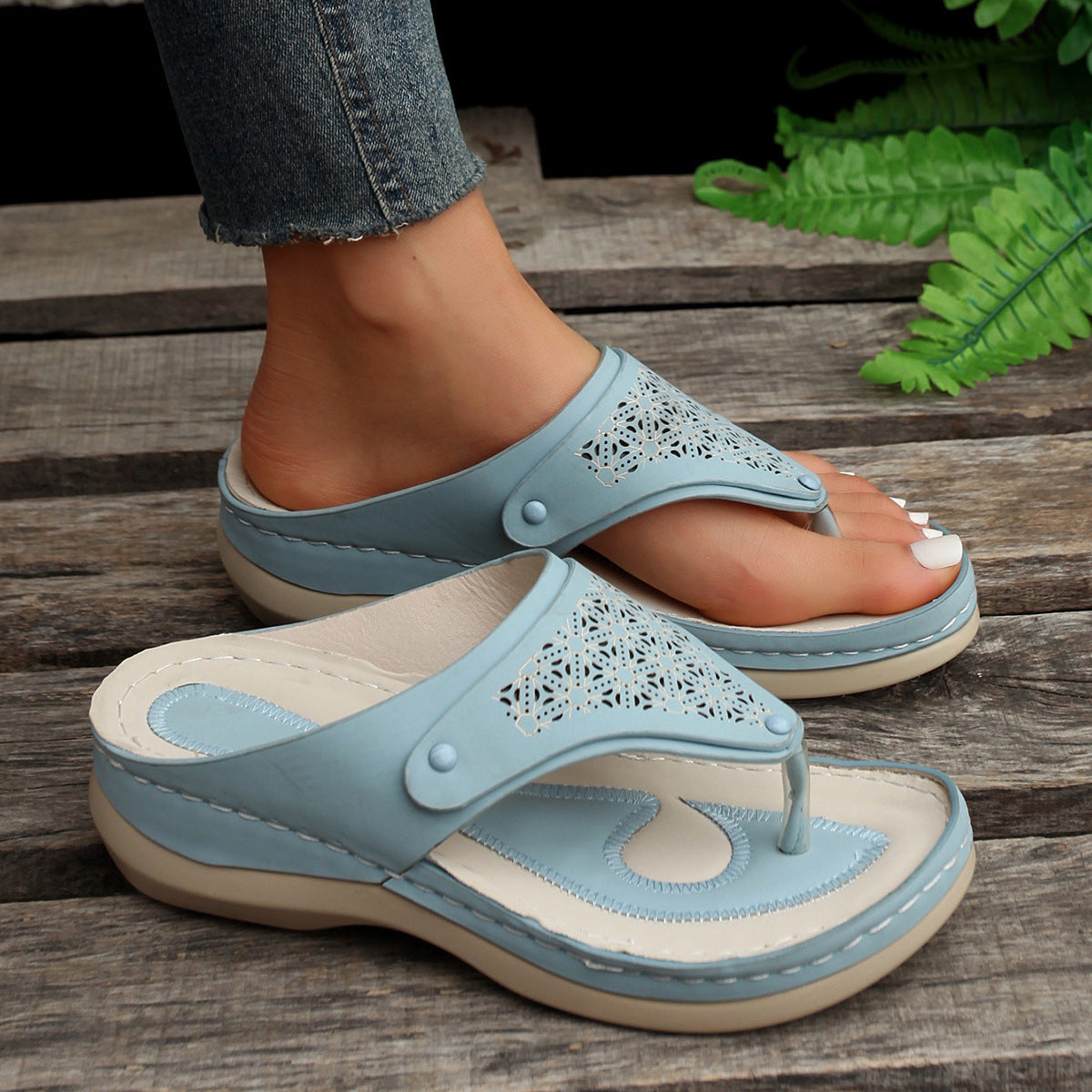 Thong Sandals Summer Flip Flops Women Outdoor Slippers Beach Shoes - Fashioinista