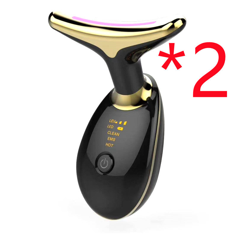 EMS Thermal Neck Lifting And Tighten Massager Electric Microcurrent Wrinkle Remover LED Photon Face Beauty Device For Woman - Fashioinista