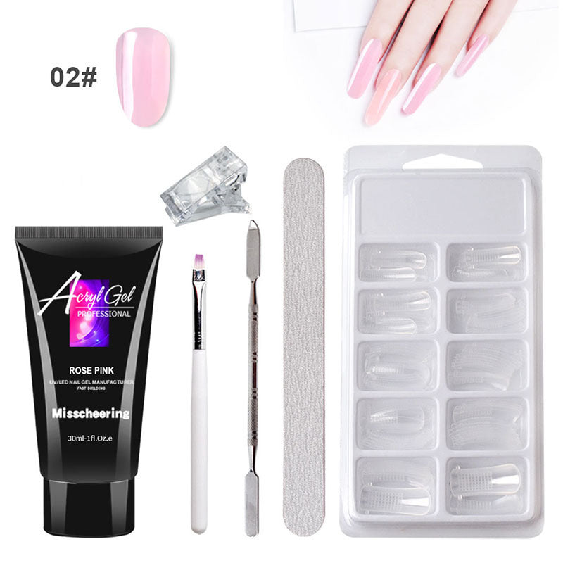 Painless Extension Gel Nail Art Without Paper Holder Quick Model Painless Crystal Gel Set - Fashioinista