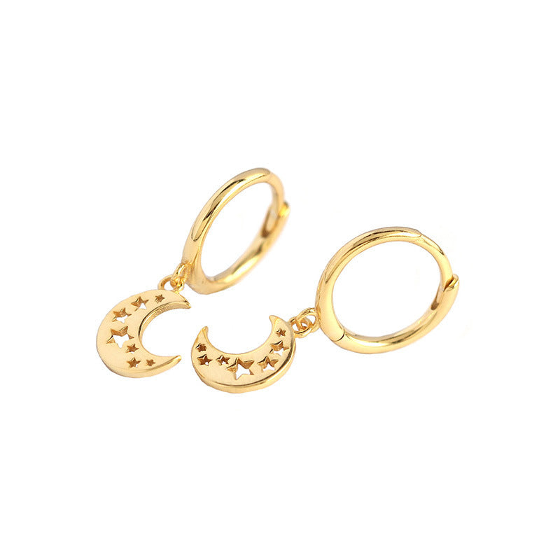 Geometric Moon-shaped Hollow Star Earrings Earrings Women