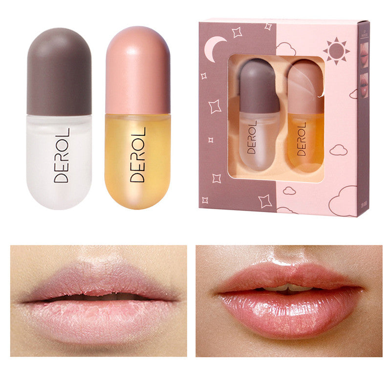 Day Night Instant Volume Lip Plumper Oil Clear Lasting Nourishing Repairing Reduce Lip Fine Line Care Lip Beauty Cosmetic - Fashioinista