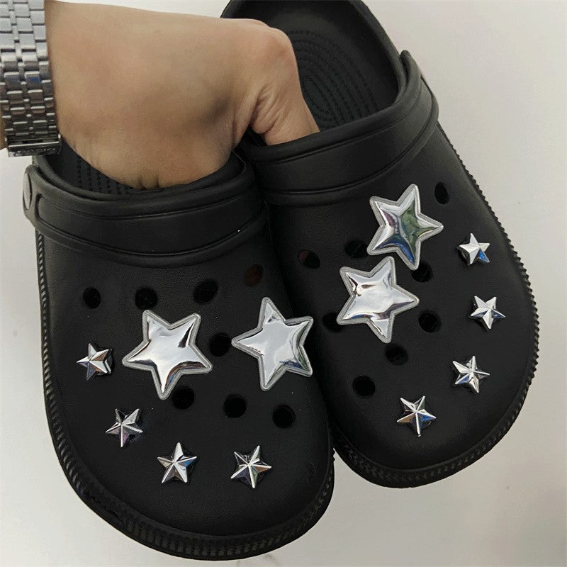 Star Plush Bright Shoes Buckle Hole Shoes Accessories - Fashioinista