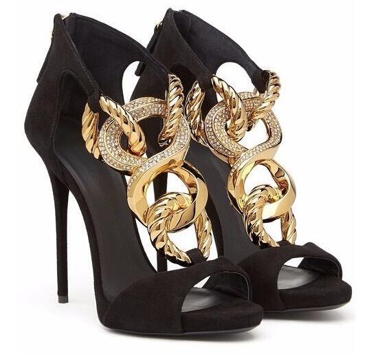 Chic Metal Open Toe Stiletto Sandals - Fashioinista