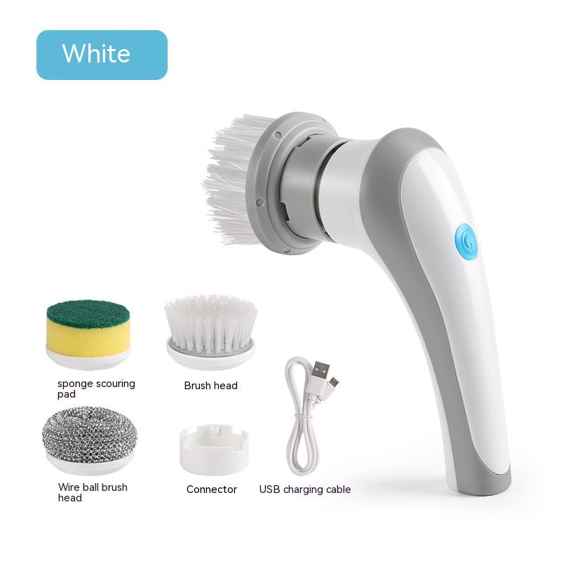 Electric Cleaning Brush 4 In 1 Spinning Scrubber Handheld Electric Cordless Cleaning Brush Portable - Fashioinista