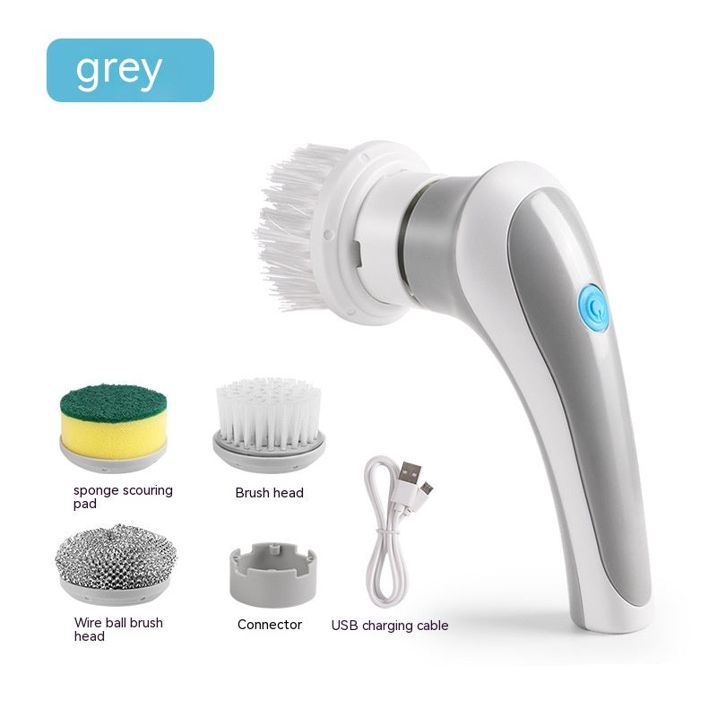 Electric Cleaning Brush 4 In 1 Spinning Scrubber Handheld Electric Cordless Cleaning Brush Portable - Fashioinista