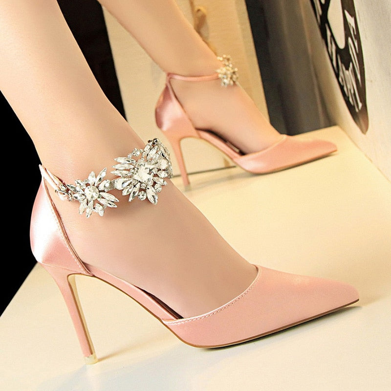 Sparkling Rhinestone High Heels - Fashioinista