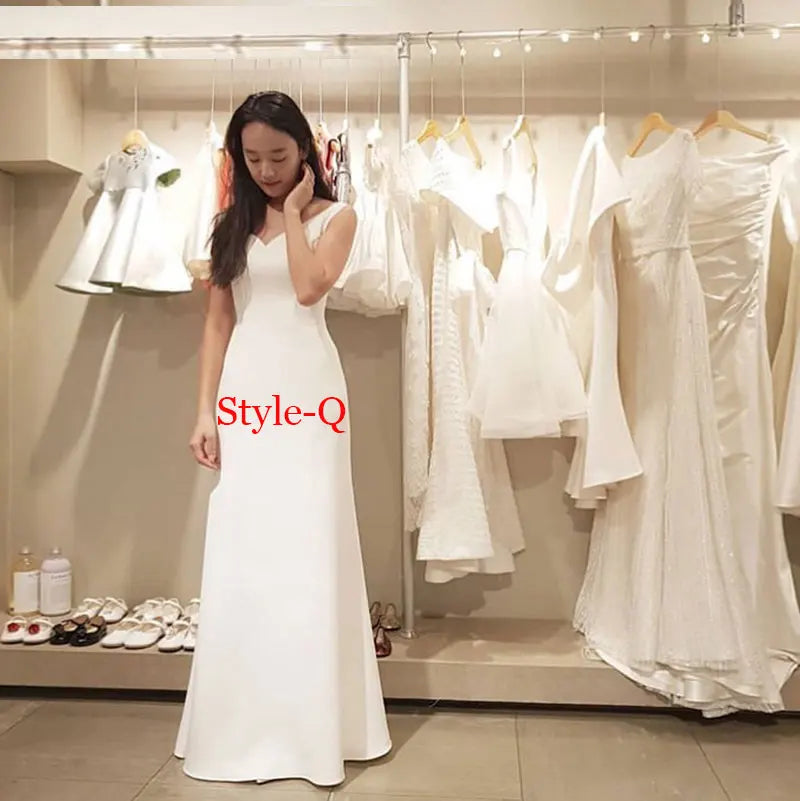 Autumn vestidos novias boda Wedding Dresses Satin Bridal Gowns sheer robe hochzeitskleid bestidos para bodas sexy ivory - Fashioinista