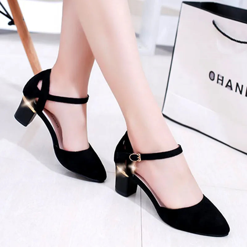 black high heels