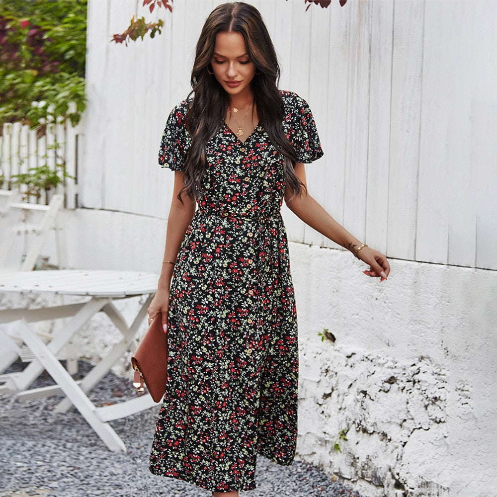 Vintage Floral Maxi Dress - Summer Style - Fashioinista