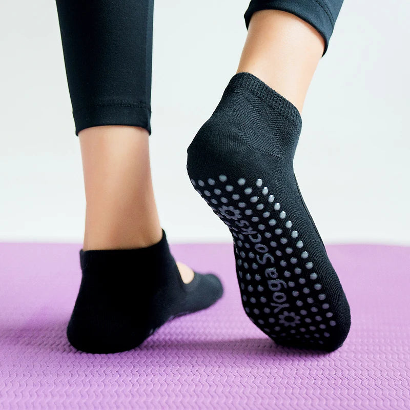 Anti slip backless pilates and yoga grip socks - view 21