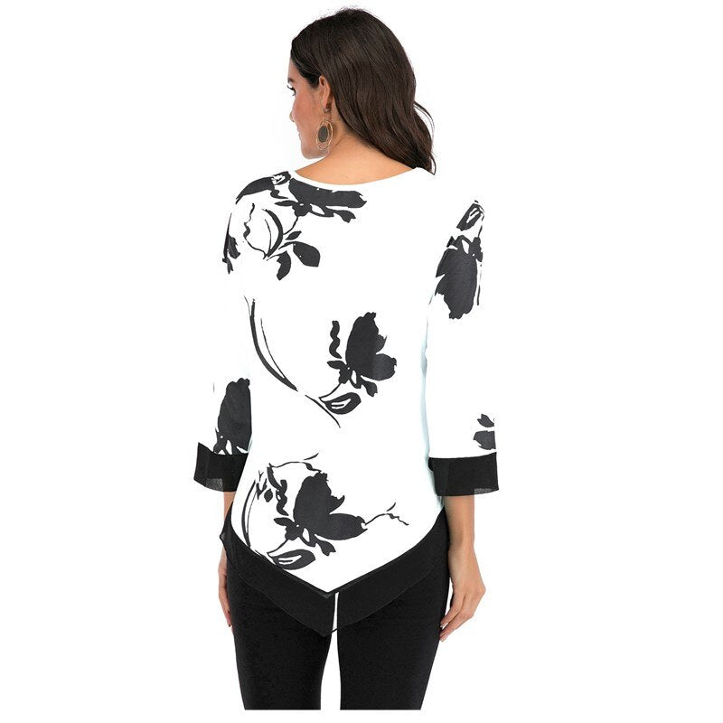 Spring/Summer Floral Print Blouse - Fashioinista