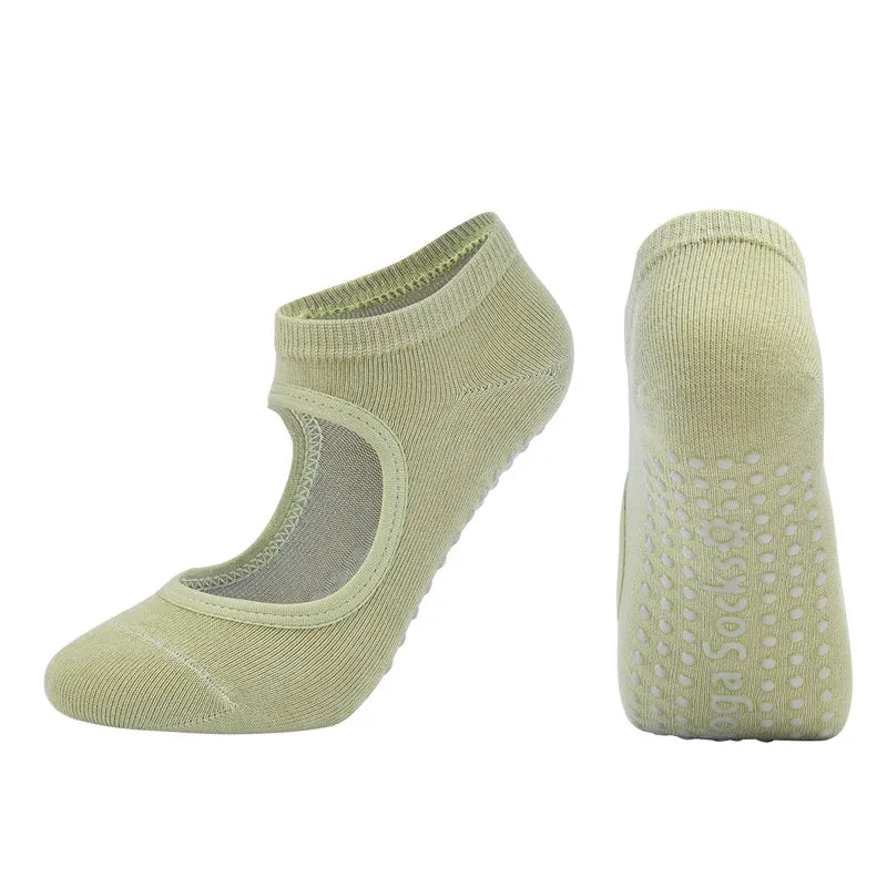 Anti slip backless pilates and yoga grip socks - view 11