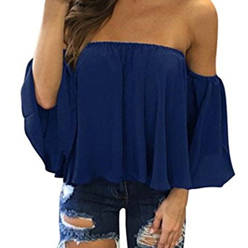 Stylish Off-Shoulder Blouse: Bell Puff Sleeves - Fashioinista