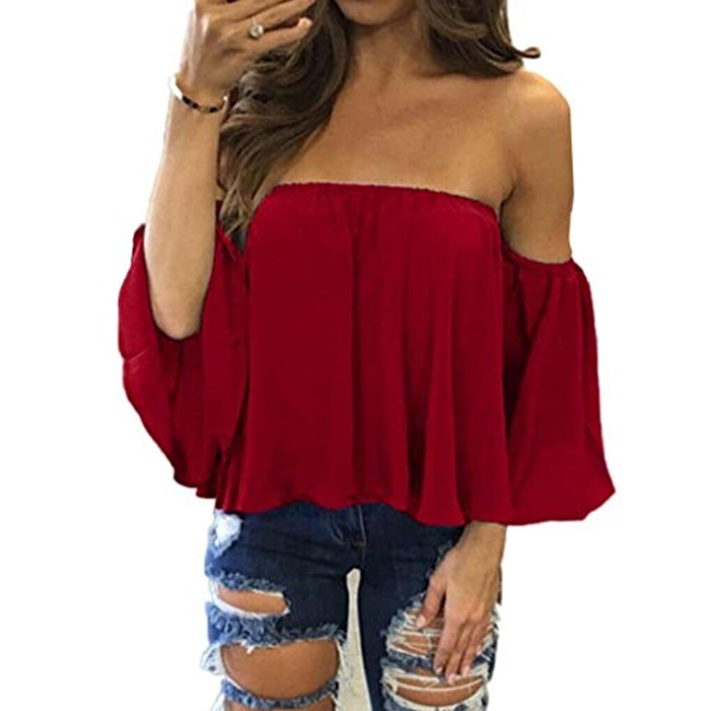 Stylish Off-Shoulder Blouse: Bell Puff Sleeves - Fashioinista