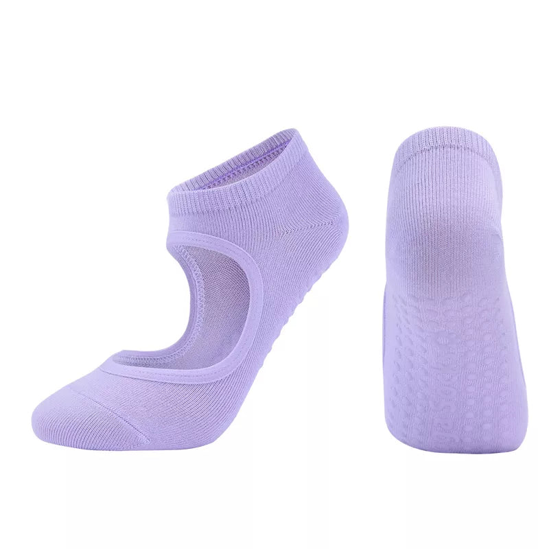 Anti slip backless pilates and yoga grip socks - view 10