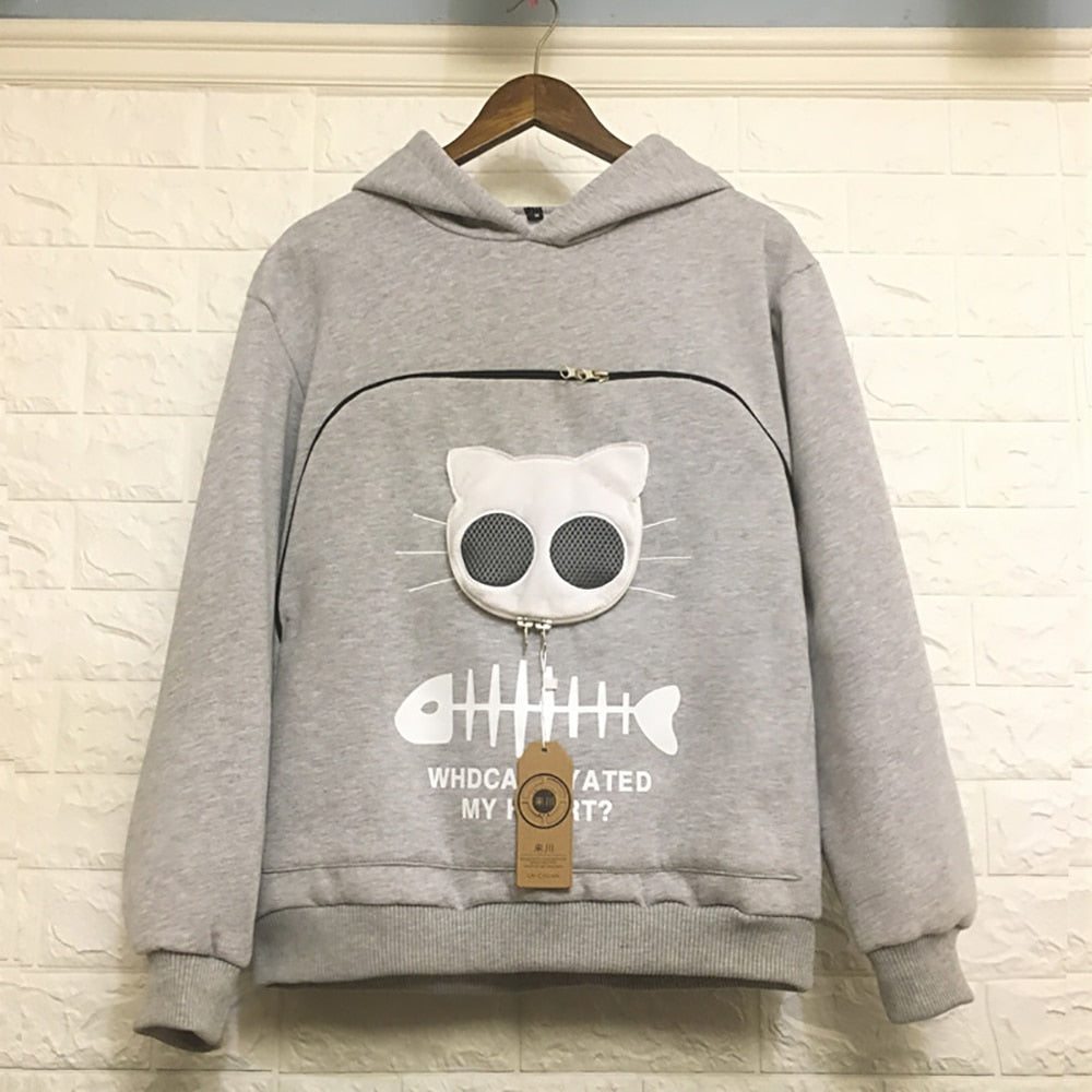 Sweatshirt with Kangaroo Pet Paw Pocket - Fashioinista