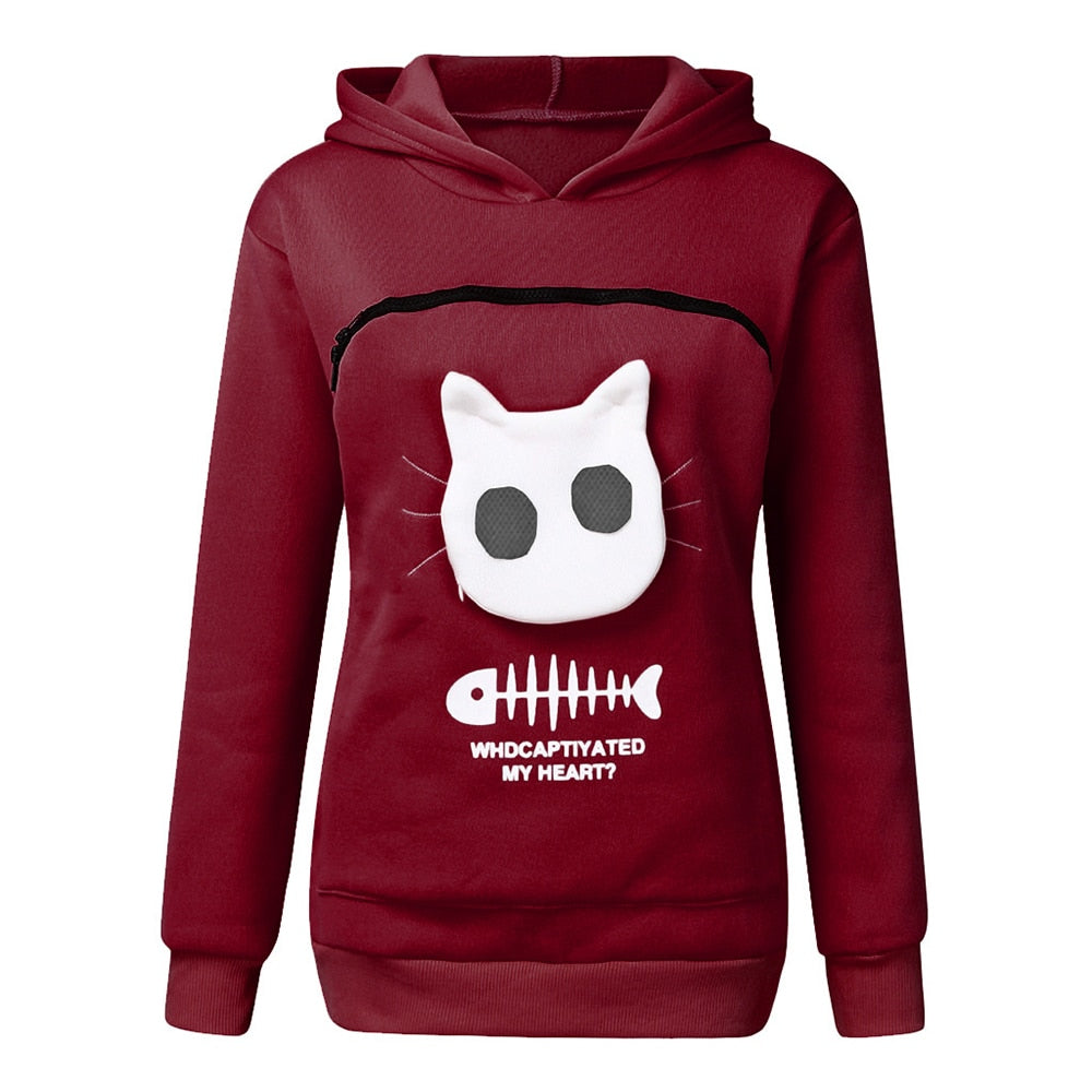 Sweatshirt with Kangaroo Pet Paw Pocket - Fashioinista