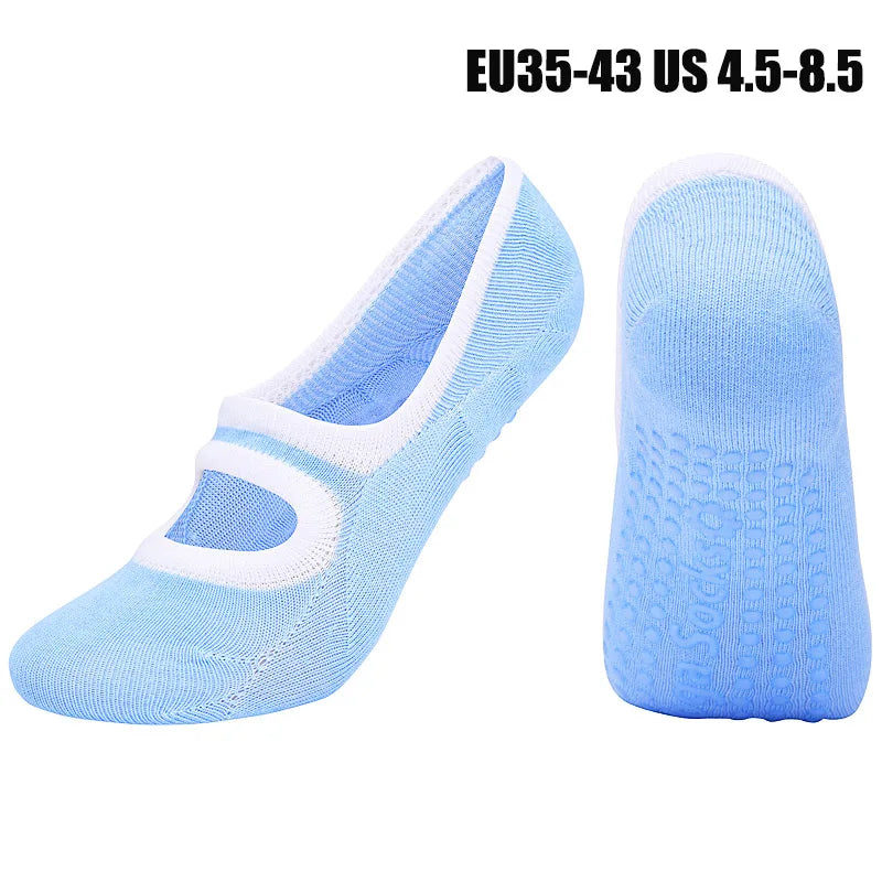 Anti slip backless pilates and yoga grip socks - view 13