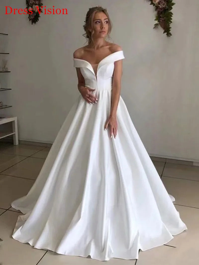 Autumn vestidos novias boda Wedding Dresses Satin Bridal Gowns sheer robe hochzeitskleid bestidos para bodas sexy ivory - Fashioinista