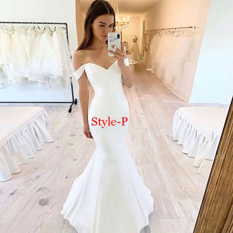 Autumn vestidos novias boda Wedding Dresses Satin Bridal Gowns sheer robe hochzeitskleid bestidos para bodas sexy ivory - Fashioinista
