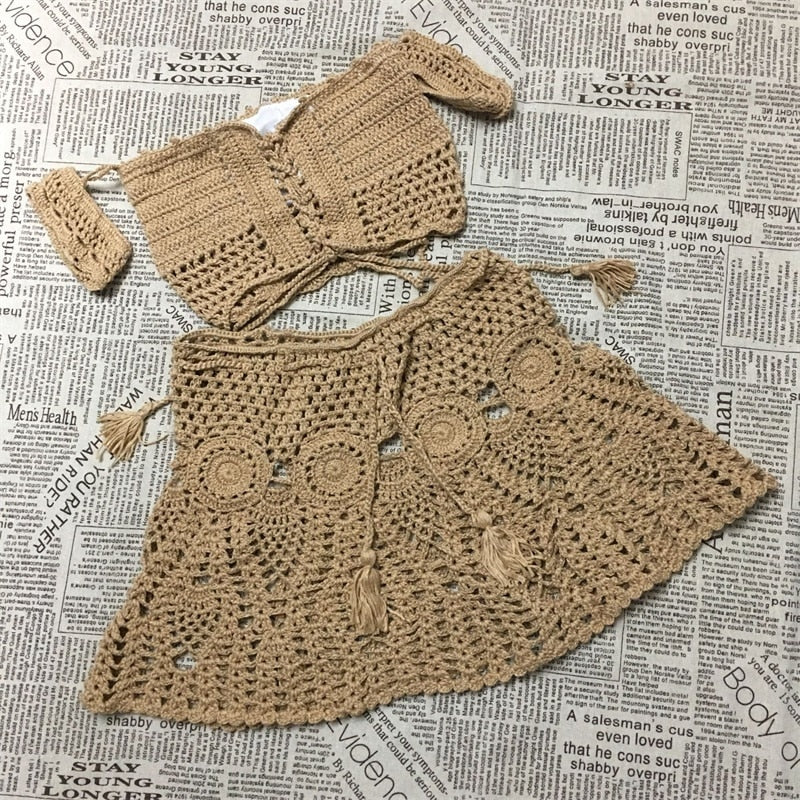 Crochet Two-Piece Set - Fashioinista