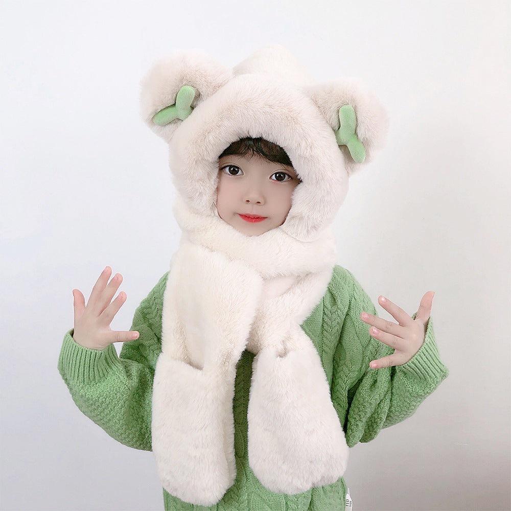 Children's Hat Scarf Gloves One-piece Hat - Fashioinista