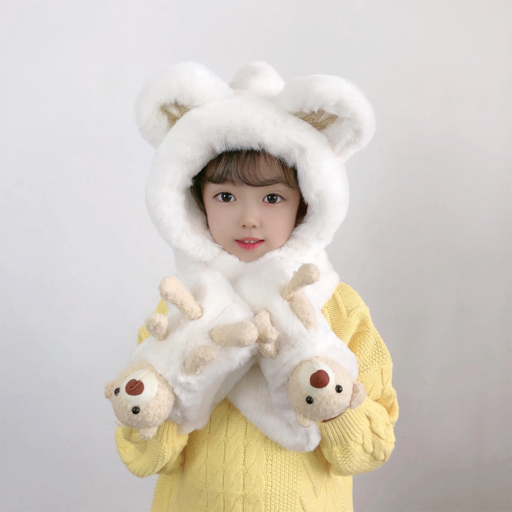 Children's Hat Scarf Gloves One-piece Hat - Fashioinista