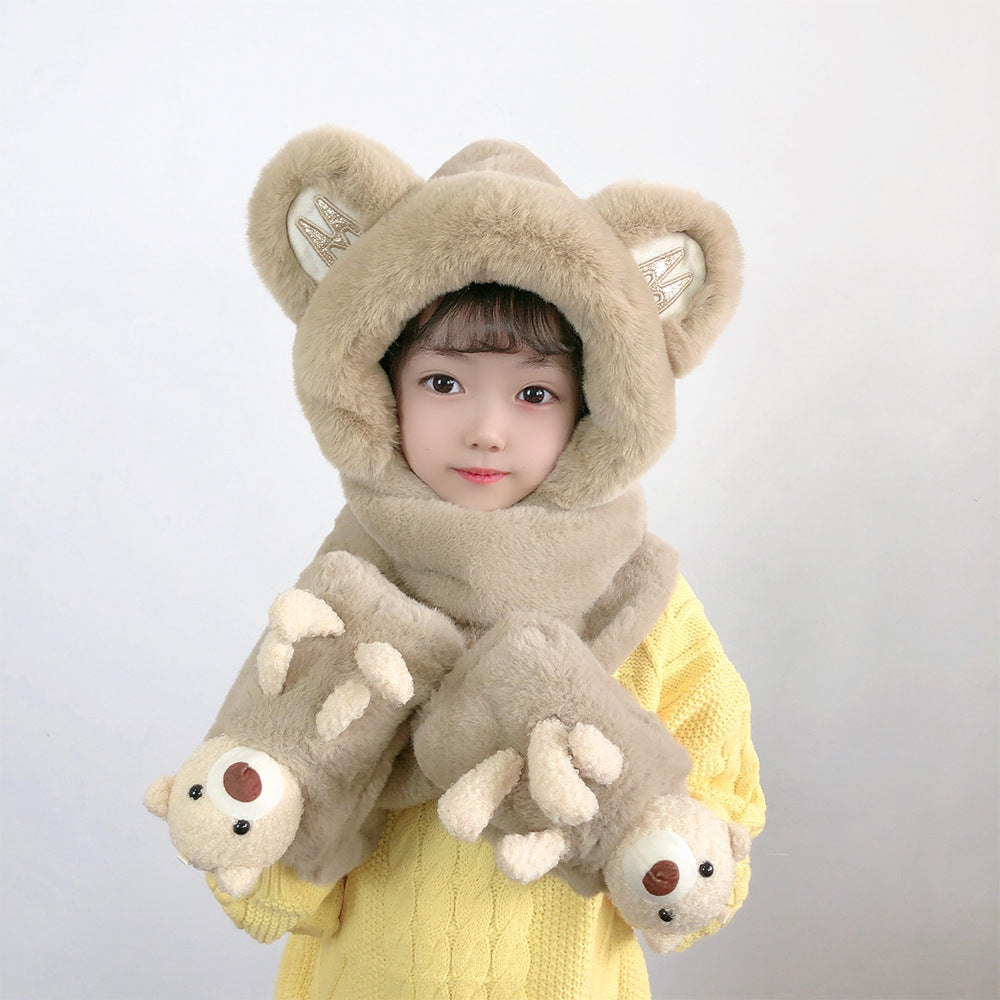 Children's Hat Scarf Gloves One-piece Hat - Fashioinista