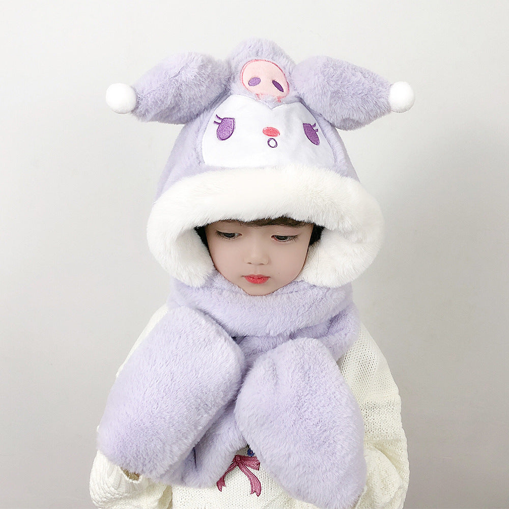 Children's Hat Scarf Gloves One-piece Hat - Fashioinista