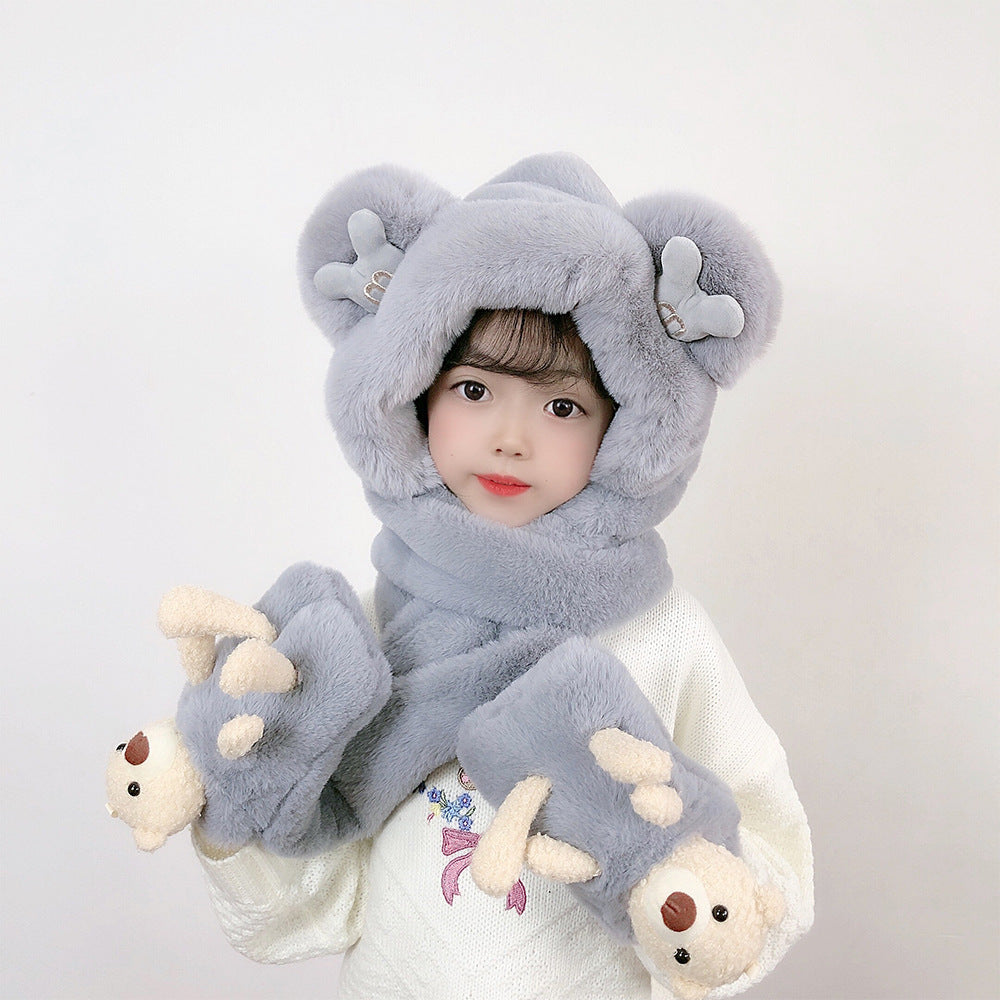 Children's Hat Scarf Gloves One-piece Hat - Fashioinista