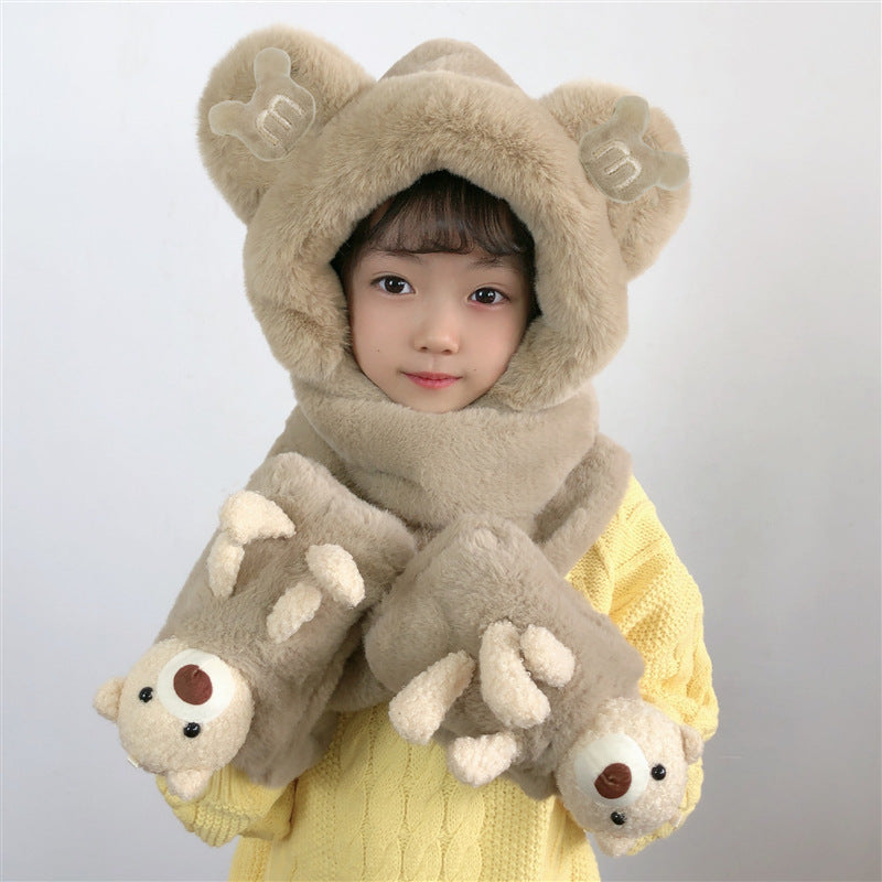 Children's Hat Scarf Gloves One-piece Hat - Fashioinista