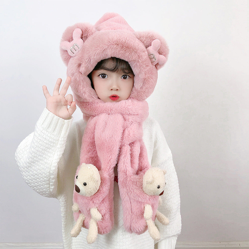 Children's Hat Scarf Gloves One-piece Hat - Fashioinista