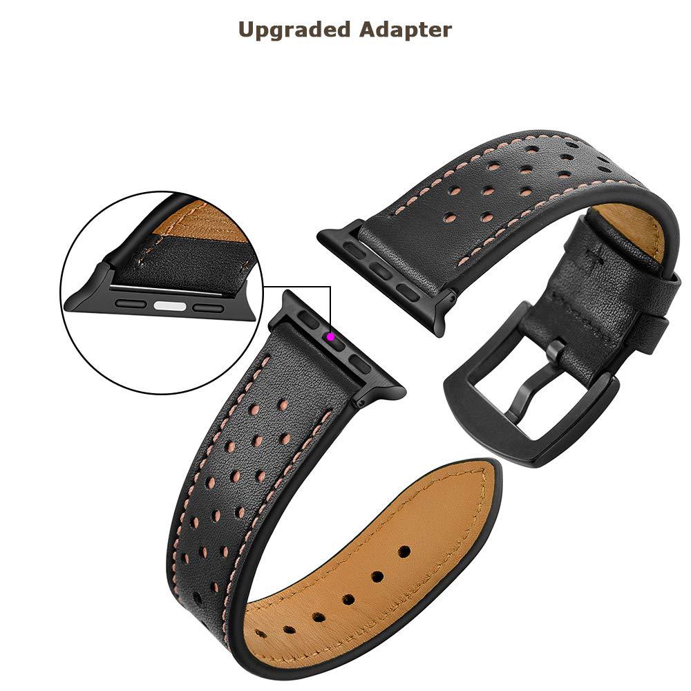 Solid Color Porous Model Breathable Leather Wristband