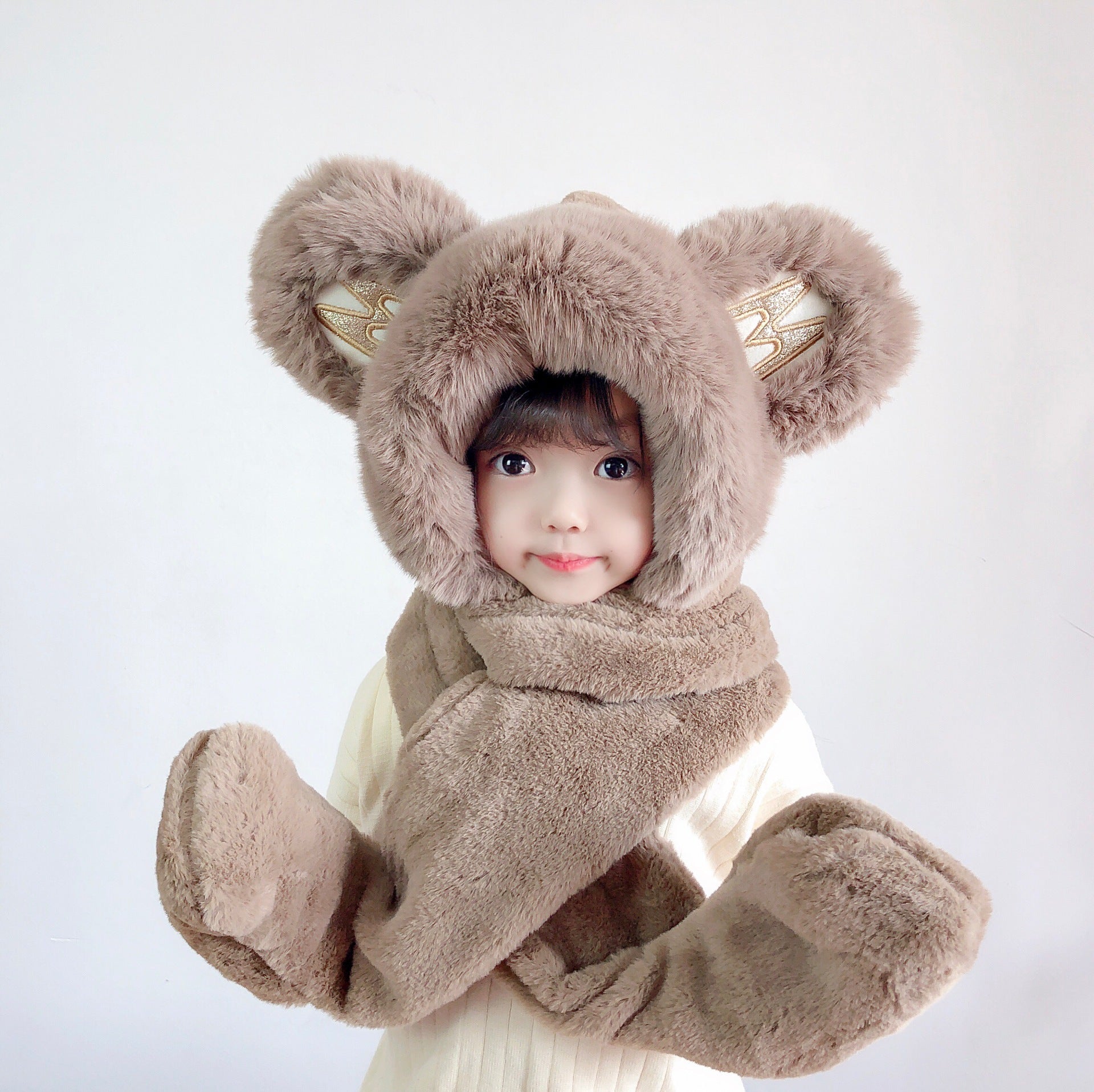 Children's Hat Scarf Gloves One-piece Hat - Fashioinista