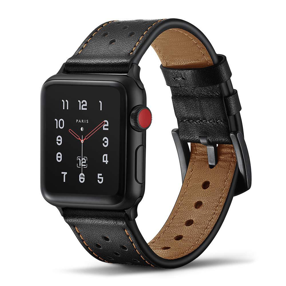 Solid Color Porous Model Breathable Leather Wristband