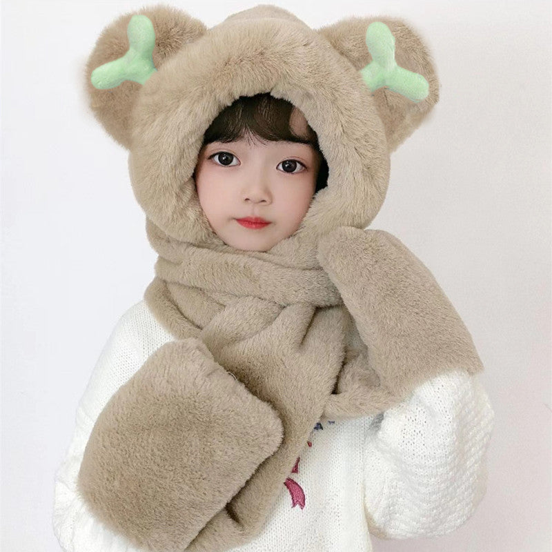 Children's Hat Scarf Gloves One-piece Hat - Fashioinista