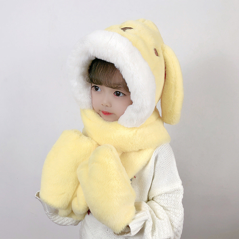 Children's Hat Scarf Gloves One-piece Hat - Fashioinista