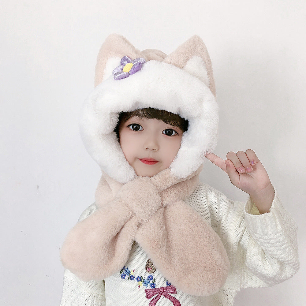 Children's Hat Scarf Gloves One-piece Hat - Fashioinista