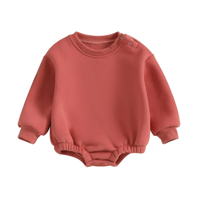 Baby plush sweatshirt romper with long sleeves - view 7