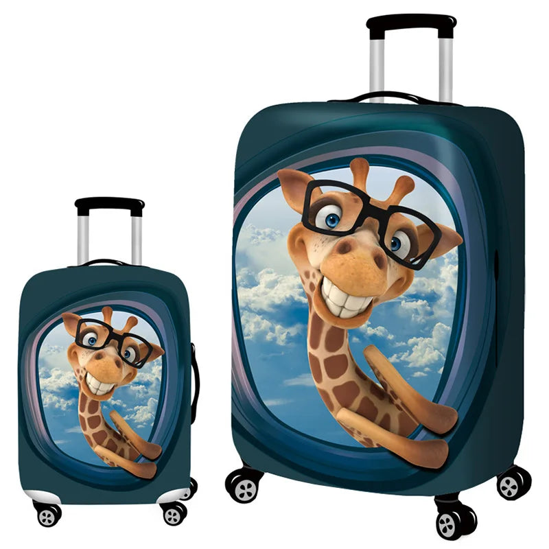 3D animal print stretch luggage cover for a trolley suitcase - view 4