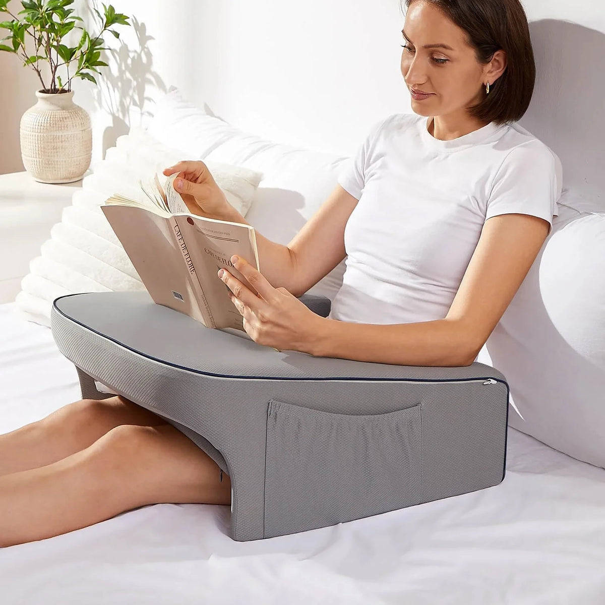 Memory foam lap pillow with bamboo fibre cover - view 1