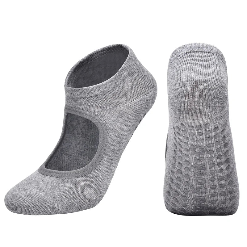 Anti slip backless pilates and yoga grip socks - view 8